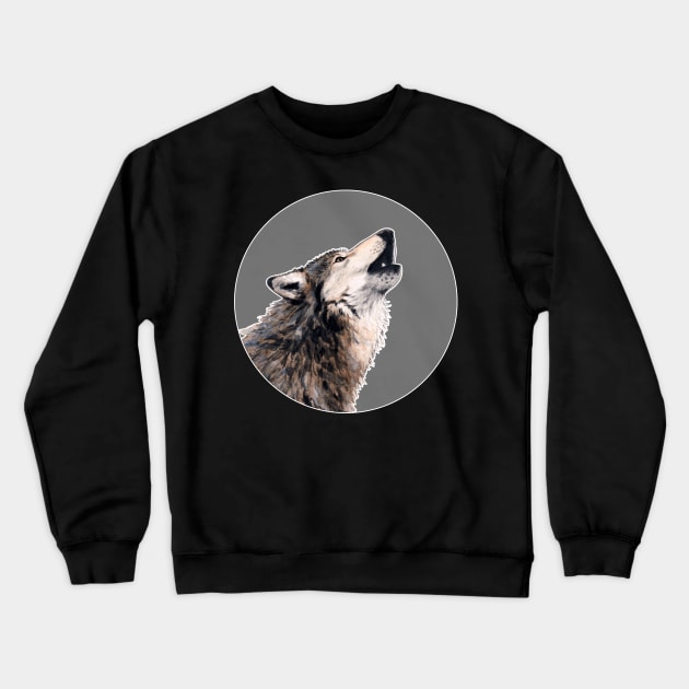 Grey wolf Crewneck Sweatshirt by Savousepate